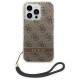 Guess GUOHCP14LH4STW iPhone 14 Pro 6.1 "brown / brown hardcase 4G Print Strap