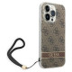 Guess GUOHCP14LH4STW iPhone 14 Pro 6.1 "brown / brown hardcase 4G Print Strap