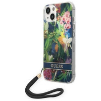 Guess GUOHCP14SHFLSB iPhone 14 6.1 "blue / blue hardcase Flower Strap