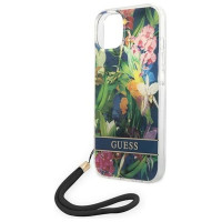 Guess GUOHCP14SHFLSB iPhone 14 6.1 "blue / blue hardcase Flower Strap