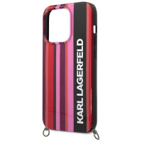 Karl Lagerfeld KLHCP14LSTSTP iPhone 14 Pro 6,1" hardcase różowy/pink Color Stripes Strap