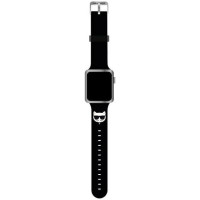 Karl Lagerfeld KLAWLSLCK Apple Watch Strap 42/44 / 45mm black / black strap Silicone Choupette Heads
