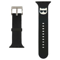 Karl Lagerfeld KLAWLSLCK Apple Watch Strap 42/44 / 45mm black / black strap Silicone Choupette Heads