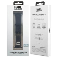 Karl Lagerfeld KLAWLSLCK Apple Watch Strap 42/44 / 45mm black / black strap Silicone Choupette Heads