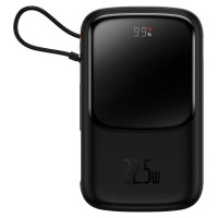 Baseus Qpow Digital Display powerbank with fast charging 10000mAh 22.5W QC/PD/SCP/FCP with built-in USB-C cable black