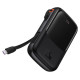 Baseus Qpow Digital Display powerbank with fast charging 10000mAh 22.5W QC/PD/SCP/FCP with built-in USB-C cable black