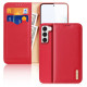 Dux Ducis Hivo case Samsung Galaxy S23+ flip cover wallet stand RFID blocking red