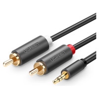 Ugreen AV102 10511 cable 3.5 mm mini jack (male) / 2RCA (male) 1.5m - gray