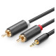 Ugreen AV102 10511 cable 3.5 mm mini jack (male) / 2RCA (male) 1.5m - gray