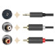 Ugreen AV102 10511 cable 3.5 mm mini jack (male) / 2RCA (male) 1.5m - gray