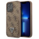 Guess 4G Triangle Logo Cardslot Case for iPhone 13 Pro / 13 - Brown