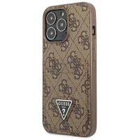 Guess 4G Triangle Logo Cardslot Case for iPhone 13 Pro / 13 - Brown