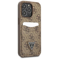 Guess 4G Triangle Logo Cardslot Case for iPhone 13 Pro / 13 - Brown