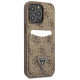 Guess 4G Triangle Logo Cardslot Case for iPhone 13 Pro / 13 - Brown