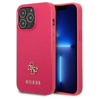 Guess Saffiano 4G Small Metal Logo case for iPhone 13 Pro / 13 - pink