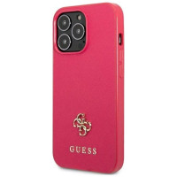 Guess Saffiano 4G Small Metal Logo case for iPhone 13 Pro / 13 - pink