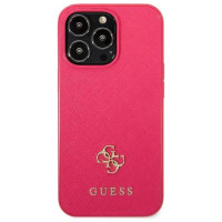 Guess Saffiano 4G Small Metal Logo case for iPhone 13 Pro / 13 - pink
