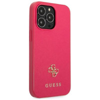 Guess Saffiano 4G Small Metal Logo case for iPhone 13 Pro / 13 - pink