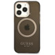 Guess Gold Outline Translucent MagSafe Case for iPhone 13 Pro / iPhone 13 - Black