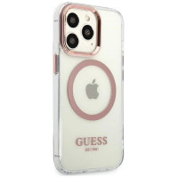 Guess Etui Guess Metal Outline MagSafe na iPhone 13 Pro / iPhone 13 - różowe