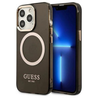 Guess Gold Outline Translucent MagSafe case for iPhone 13 Pro Max - black