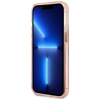 Guess Gold Outline Translucent MagSafe case for iPhone 13 Pro Max - pink