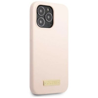 Guess GUHMP13XSPLP iPhone 13 Pro Max 6.7" pink/pink hard case Silicone Logo Plate MagSafe
