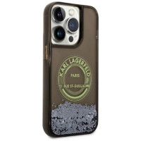 Karl Lagerfeld Liquid Glitter RSG case for iPhone 14 Pro - black