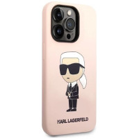 Karl Lagerfeld Silicone Ikonik case for iPhone 14 Pro Max - pink