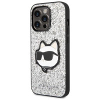 Karl Lagerfeld KLHCP14LG2CPS iPhone 14 Pro 6.1" silver/silver hardcase Glitter Choupette Patch
