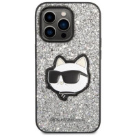Karl Lagerfeld KLHCP14LG2CPS iPhone 14 Pro 6.1" silver/silver hardcase Glitter Choupette Patch
