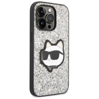 Karl Lagerfeld KLHCP14LG2CPS iPhone 14 Pro 6.1" silver/silver hardcase Glitter Choupette Patch