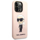 Karl Lagerfeld KLHCP14LSNIKBCP iPhone 14 Pro 6.1" hardcase pink/pink Silicone Ikonik