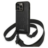 Karl Lagerfeld KLHCP14LSTMMK iPhone 14 Pro 6.1" hardcase black/black Monogram Plaque Logo Strap
