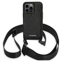 Karl Lagerfeld KLHCP14LSTMMK iPhone 14 Pro 6.1" hardcase black/black Monogram Plaque Logo Strap