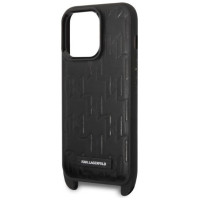 Karl Lagerfeld KLHCP14LSTMMK iPhone 14 Pro 6.1" hardcase black/black Monogram Plaque Logo Strap