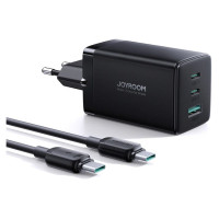 Joyroom fast GaN charger 65W USB-A, 2x USB-C black + USB-C - USB-C cable 100W 1.2m (TCG01)