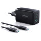 Joyroom fast GaN charger 65W USB-A, 2x USB-C black + USB-C - USB-C cable 100W 1.2m (TCG01)