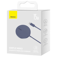 Baseus Simple Mini3 magnetic charger MagSafe Qi 15W purple