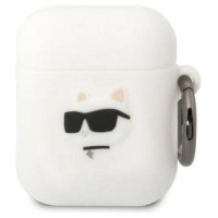Karl Lagerfeld KLA2RUNCHH AirPods 1/2 cover white/white Silicone Choupette Head 3D