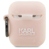 Karl Lagerfeld KLA2RUNIKP AirPods 1/2 cover pink/pink Silicone Karl Head 3D