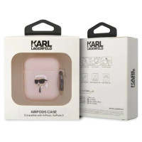 Karl Lagerfeld KLA2RUNIKP AirPods 1/2 cover pink/pink Silicone Karl Head 3D