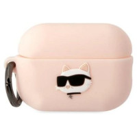 Karl Lagerfeld KLAP2RUNCHP AirPods Pro 2 cover pink/pink Silicone Choupette Head 3D
