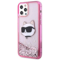Karl Lagerfeld KLHCP12MLNCHCP iPhone 12/ 12 Pro 6.1" pink/pink hardcase Glitter Choupette Head
