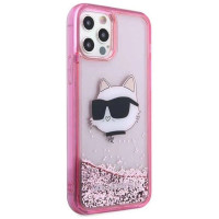Karl Lagerfeld KLHCP12MLNCHCP iPhone 12/ 12 Pro 6.1" pink/pink hardcase Glitter Choupette Head