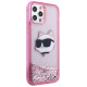 Karl Lagerfeld KLHCP12MLNCHCP iPhone 12/ 12 Pro 6.1" pink/pink hardcase Glitter Choupette Head