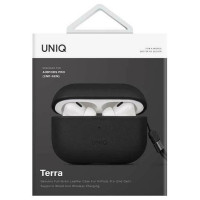 Uniq Terra Genuine Leather case for AirPods Pro 2 - black