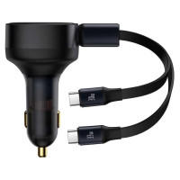 Baseus Car charger 2in1 33W 2x USB C (male) Baseus Enjoyment - black
