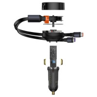 Baseus Car charger 2in1 33W 2x USB C (male) Baseus Enjoyment - black
