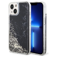 Guess Liquid Glitter Marble case for iPhone 14 - black
